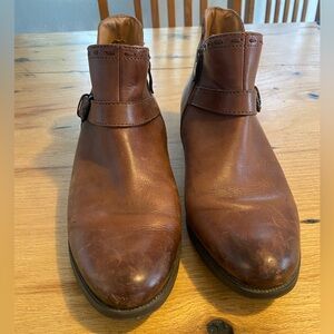 Bussola Tan Leather Booties Boots Women’s 10 Preloved